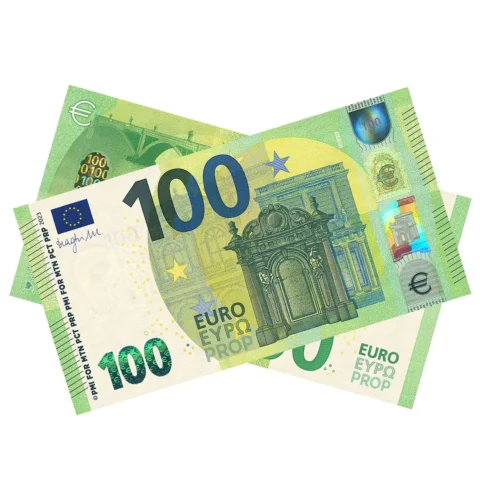 €100 prop euro banknotes – realistic fake currency