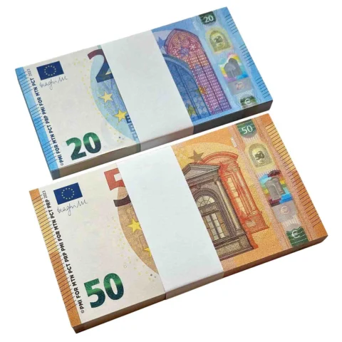 €20|€50 prop euro banknote stacks – realistic fake currency