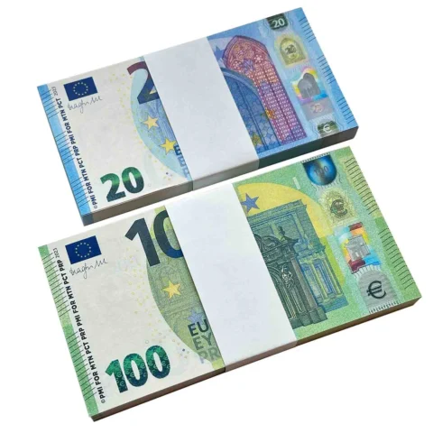 €20|€100 prop euro banknote stacks – realistic fake currency