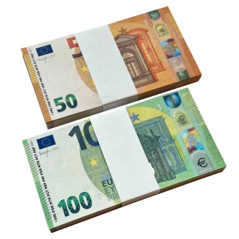 €50|€100 prop euro banknote stacks – realistic fake currency